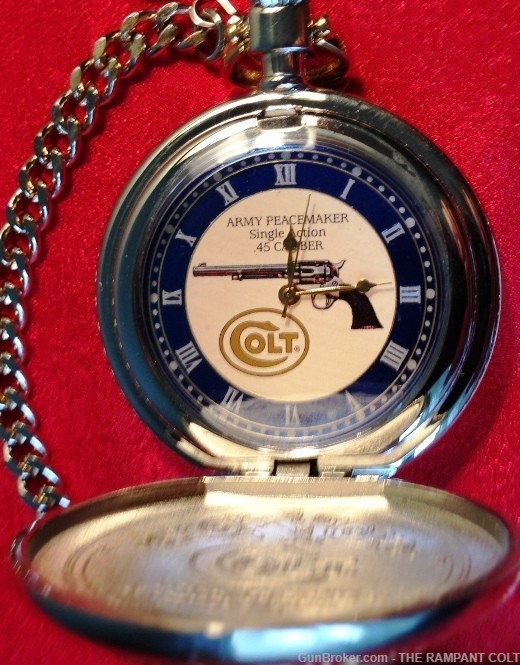 Franklin Mint Rampant Colt Single Action Army Pocket Watch New-img-0