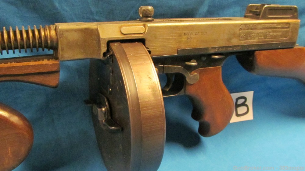 (B) MGC 1921 Thompson SMG Modelgun Corporation Tokyo Japan Blank Firing Gun-img-2