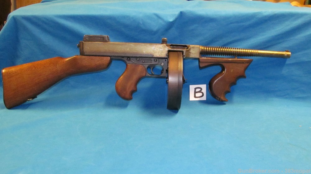 (B) MGC 1921 Thompson SMG Modelgun Corporation Tokyo Japan Blank Firing Gun-img-5