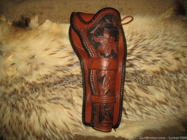 BEAUTIFUL EL PASO SADDLERY FULLY LINED & LACED CHEYENNE HOLSTER SAA 7.5" !-img-0