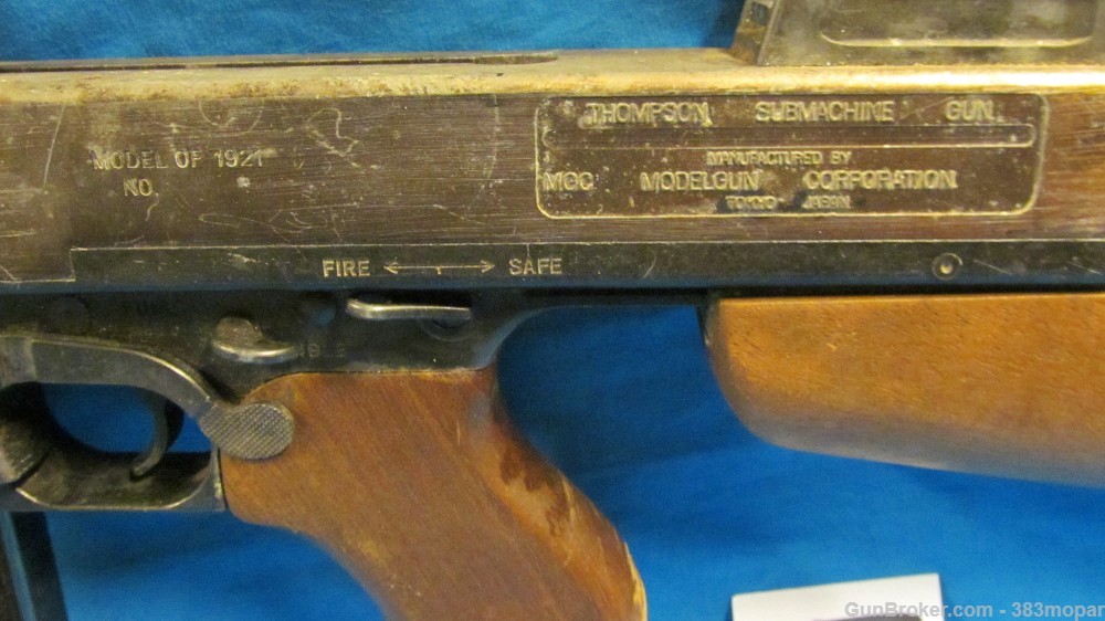 (E) MGC 1921 Thompson SMG Modelgun Corporation Tokyo Japan Blank Firing Gun-img-2