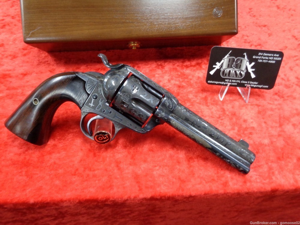 RARE 1902 Colt SAA Bisley CATTLE BRAND Engraved 1st Generation I TRADE BUY-img-1