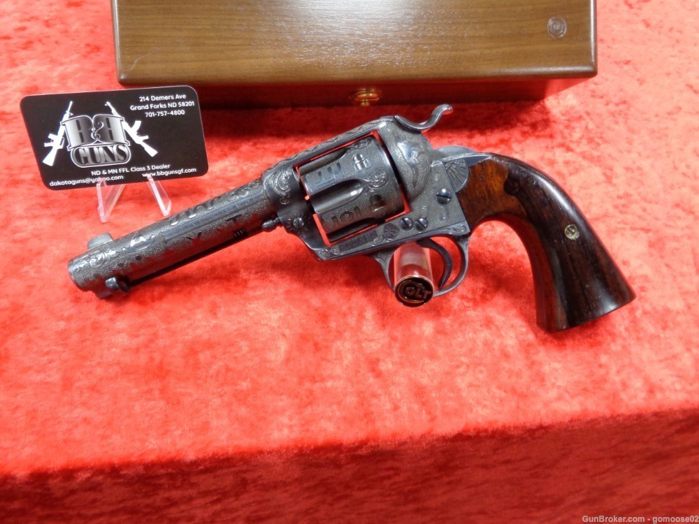 RARE 1902 Colt SAA Bisley CATTLE BRAND Engraved 1st Generation I TRADE BUY-img-5