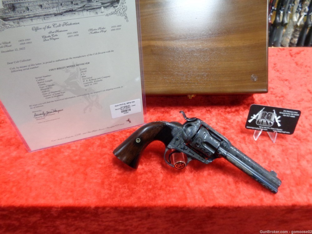 RARE 1902 Colt SAA Bisley CATTLE BRAND Engraved 1st Generation I TRADE BUY-img-0