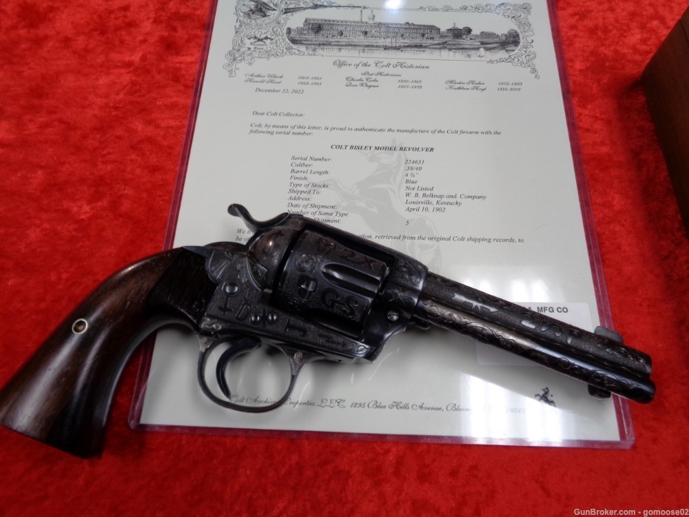 RARE 1902 Colt SAA Bisley CATTLE BRAND Engraved 1st Generation I TRADE BUY-img-26