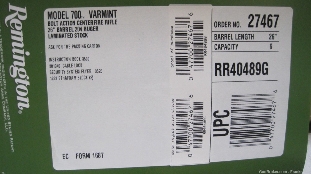 Remington 700 VLS Varmint Laminated 204 Ruger 26" Heavy Barrel 27467-img-4