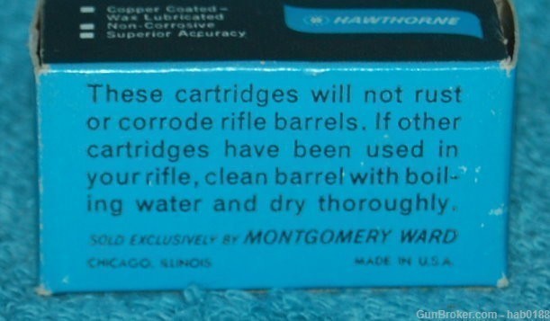 Vintage Full Box of Montgomery Wards Hawthorne High Speed 22 Long Rifle LR-img-3