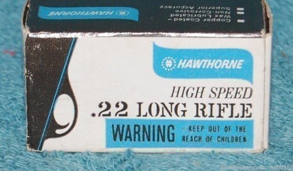 Vintage Full Box of Montgomery Wards Hawthorne High Speed 22 Long Rifle LR-img-0