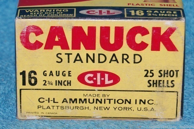 Vintage Full Box of CIL Canuck Standard Load 16 Gauge Shotgun Shells 2 3/4"-img-4