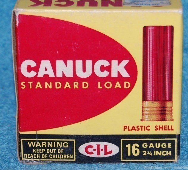 Vintage Full Box of CIL Canuck Standard Load 16 Gauge Shotgun Shells 2 3/4"-img-3