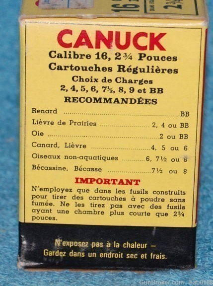 Vintage Full Box of CIL Canuck Standard Load 16 Gauge Shotgun Shells 2 3/4"-img-5