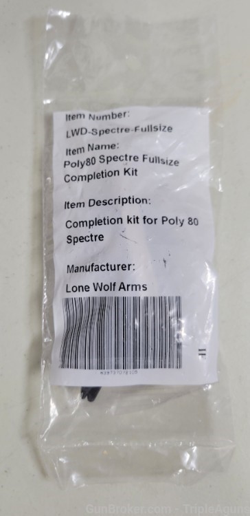 Lone Wolf Arms Poly80 Spectre fullsize completion kit lot of 5-img-1