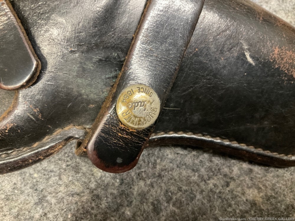 Vintage gun leather Bucheimer made 1884 revolver gun holster 38 sw colt -img-1