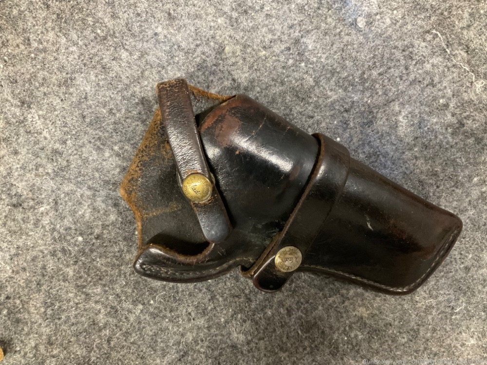 Vintage gun leather Bucheimer made 1884 revolver gun holster 38 sw colt -img-0