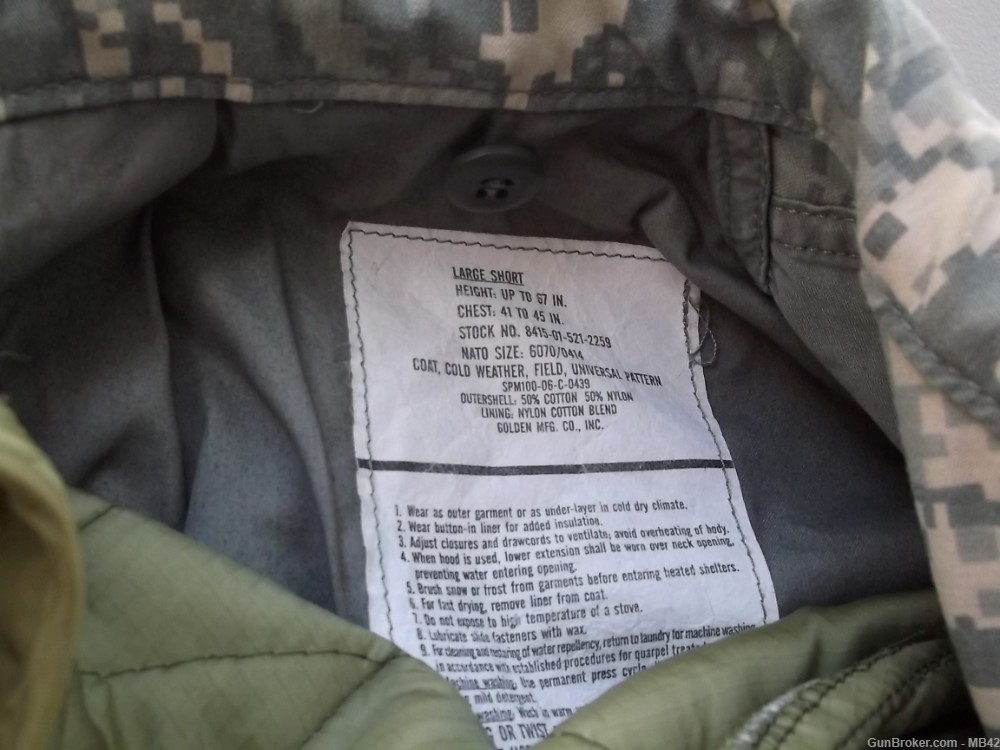 M65 USGI FIELD JACKET ACU CAMOFLAGE with COLD WEATHER LINER-img-2