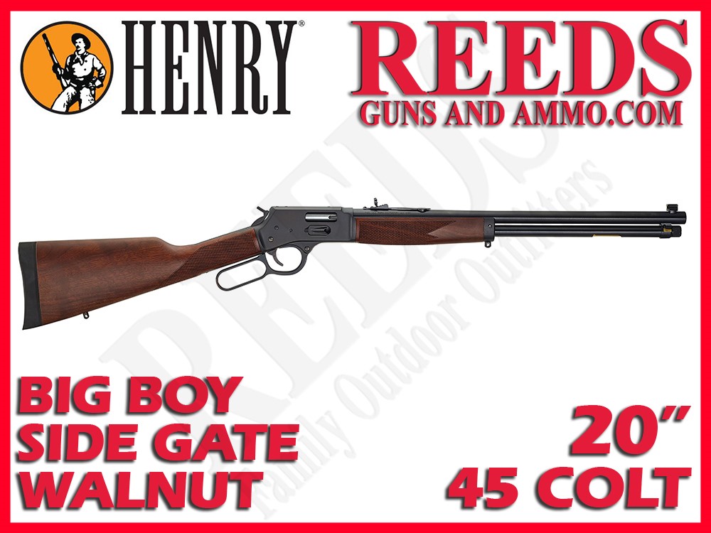 Henry Big Boy Steel Side Gate Walnut Blued 45 Colt 20in H012GC-img-0