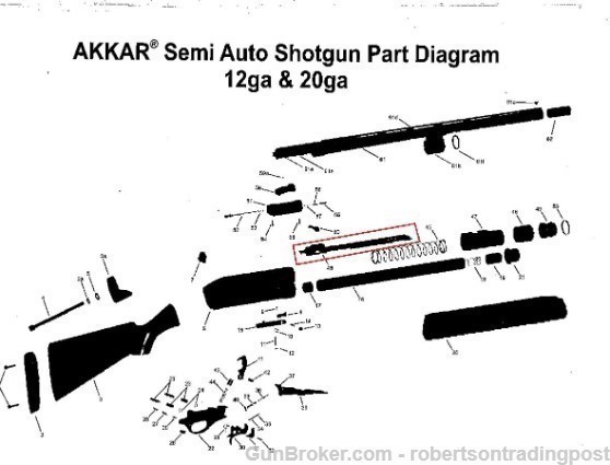 Akkar Daly 12 ga 3 1/2" Older 635 Auto Action Bar-img-8