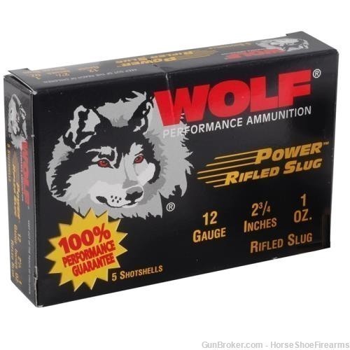 Wolf Performance Power Rifled Slug 12 Gauge 2.75” 1 1/8 oz. 5 Bx-img-0