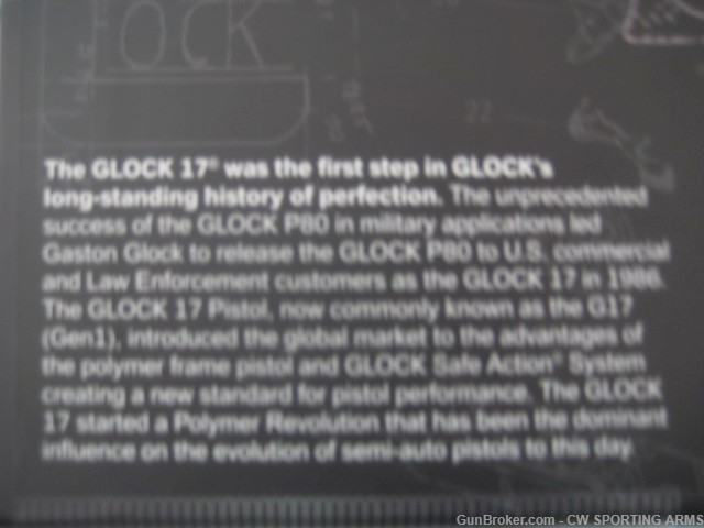 GLOCK 17 Gen 1 Factory Retro Reissue NEW IN BOX RARE COLLECTABLE  9mm -img-7