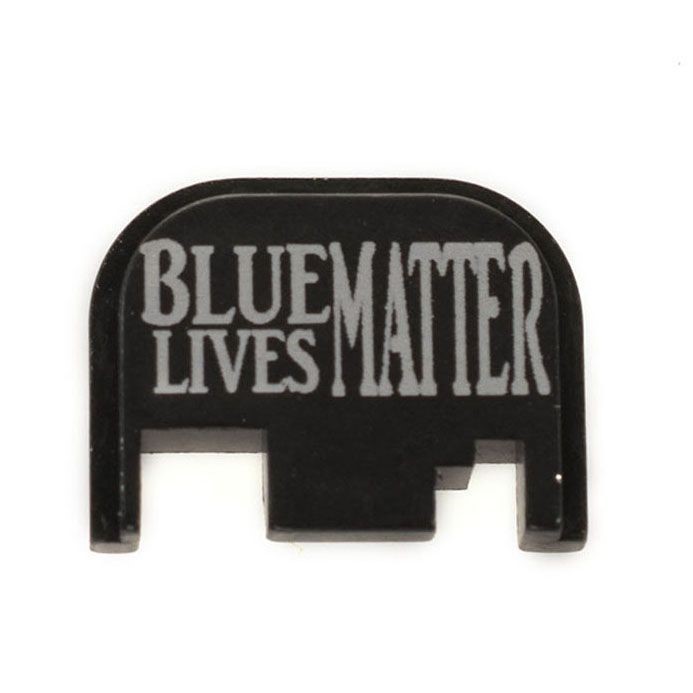 Glock Rear Slide Plate - Blue Lives Matter - Black-img-0