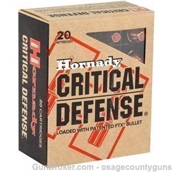 Hornady FTX Critical Defense .40 S&W - 165gr - 20 Rounds - Brand New-img-0