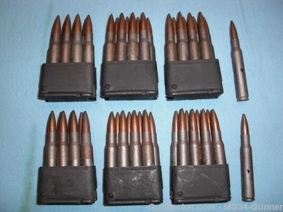 50 Dummy 30-06 Rounds in six M1 Garand Enbloc Clips-img-0