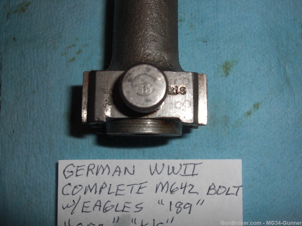 German WWII Complete MG42 Bolt w/ Eagles "kls" "cra" "189" - Near Mint-img-6