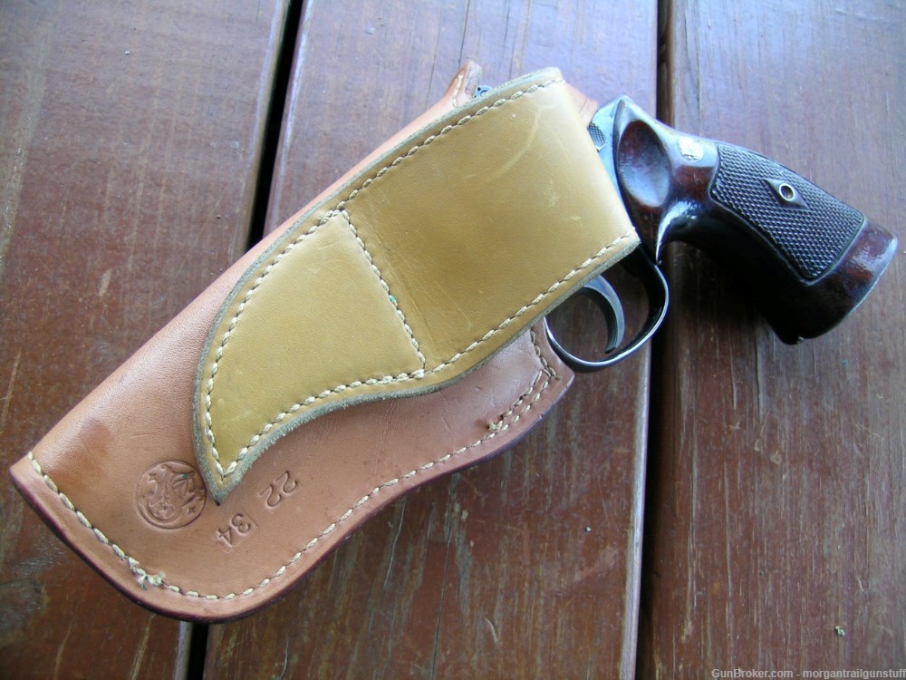 S&W Brand #22-34 Lined Leather Holster S&W K-Frame Mod 15 18 19  66 67 4"-img-4