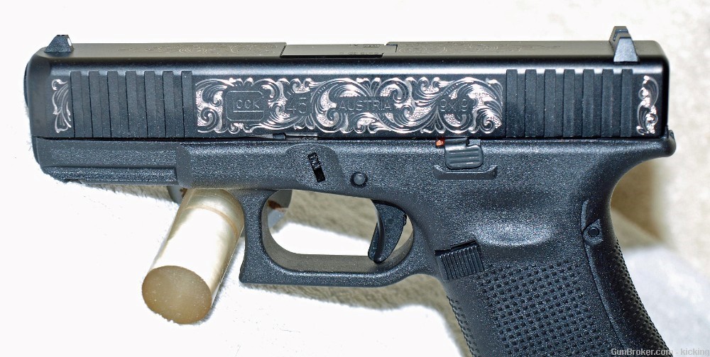 Glock Model 45 Scroll Engraved Slide Three 17 round mags-img-5