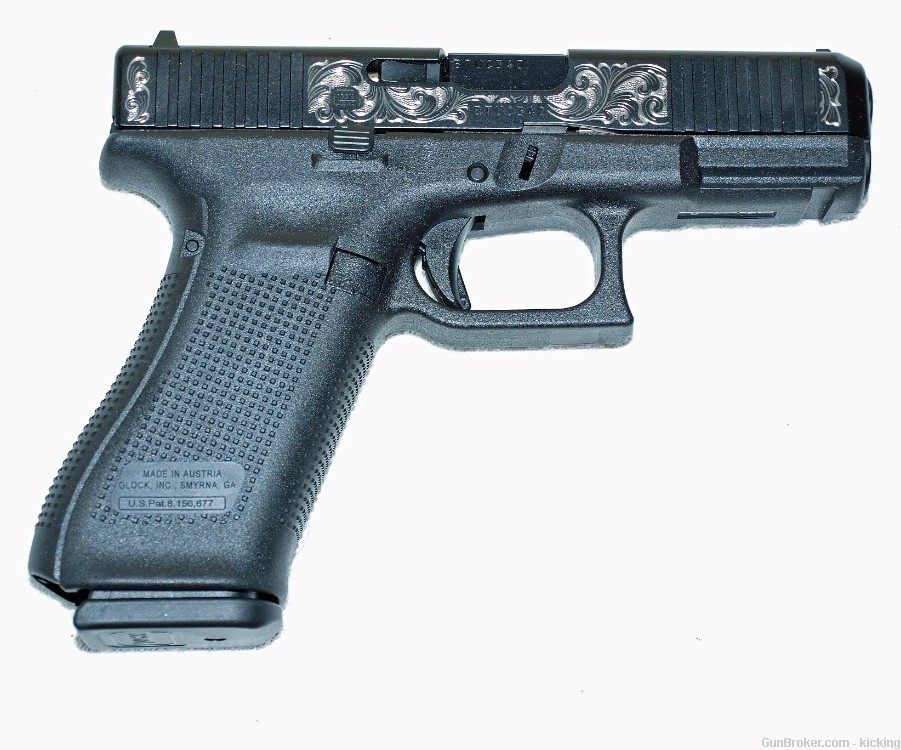 Glock Model 45 Scroll Engraved Slide Three 17 round mags-img-1