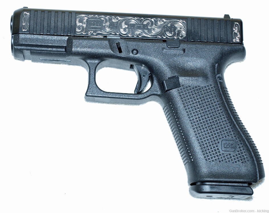 Glock Model 45 Scroll Engraved Slide Three 17 round mags-img-2