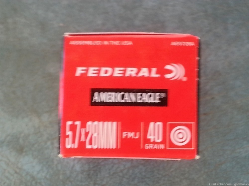 5.7 Federal American Eagle 5.7 x 28 mm 40gr Ammo One Box 50 Rds-img-0