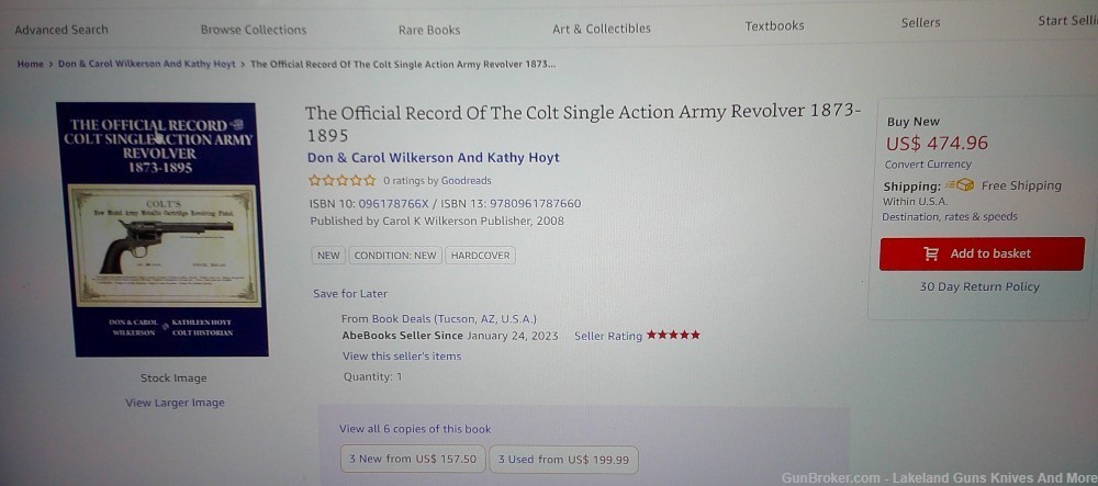 Still Sealed Rare Official Record Colt Single Action Army Revolver Book!-img-19