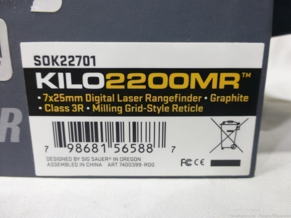 NIB Sig Sauer KILO 2200MR 7x25 Digital Laser Rangefinder Class 3R Graphite-img-0