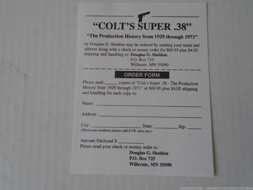 Holiday Sale! Colt’s Super .38 The Production History Book From 1929-1971!-img-11