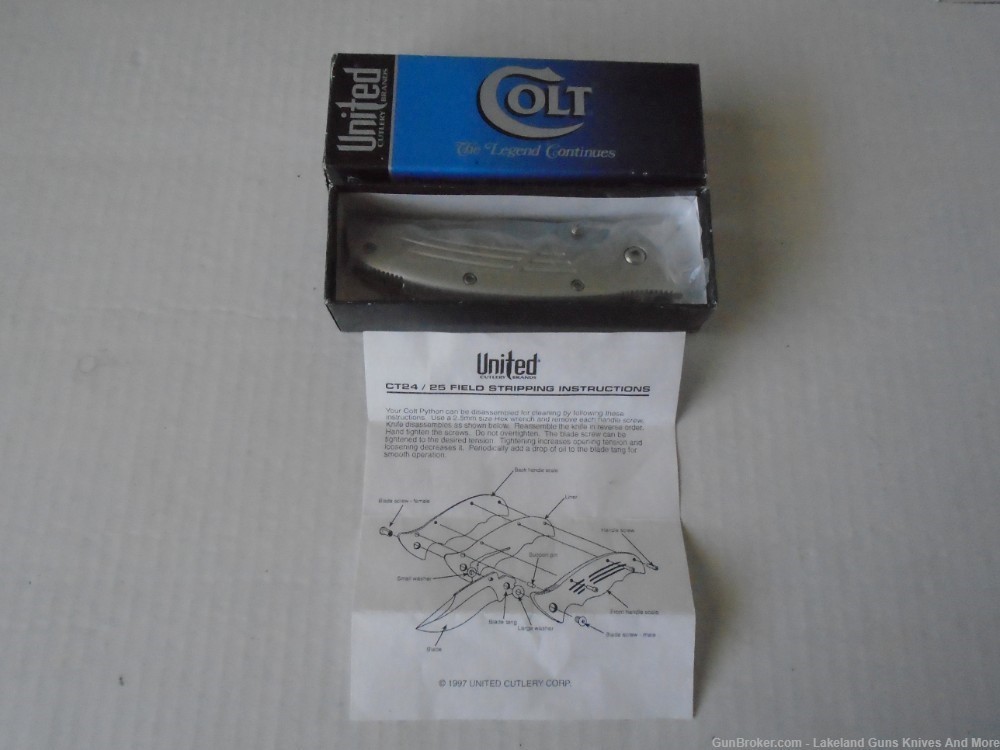 NIB CT25-CLP Colt Python Linear Lock Knife Collectible Ken Onion Design!-img-16