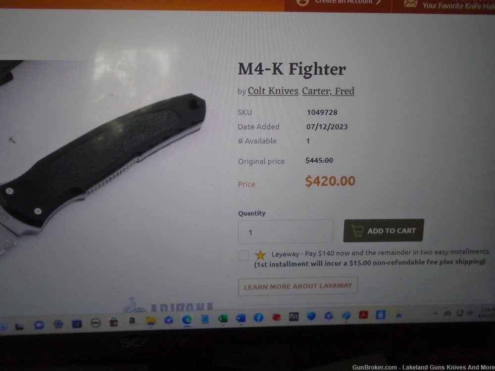 NIB Colt Fred Carter Design CRYOEDGE M4-K Tactical Fighting Knife was $420!-img-19