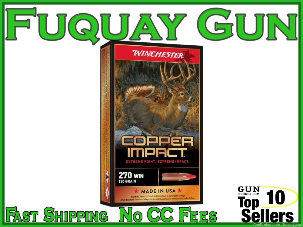 Winchester Copper Impact 270 Win 130 GR Extreme Point X270CLF 20CT-img-0