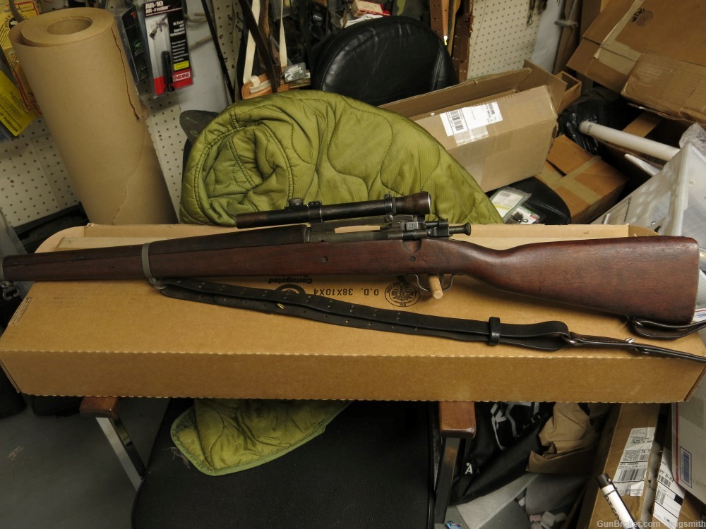 Remington 1903-A4 30.06 Sniper Rifle w/original sling, lyman alaskan scope-img-0