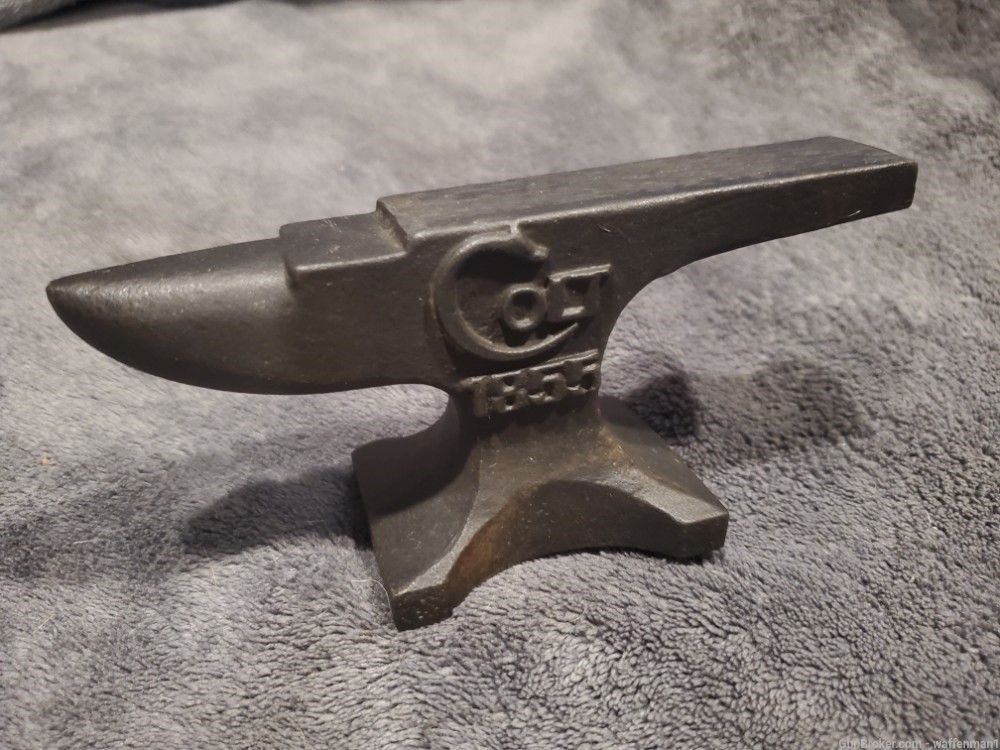 Antique Style Old West Looking COLT 1855 Cast Iron Mini Anvil -img-0