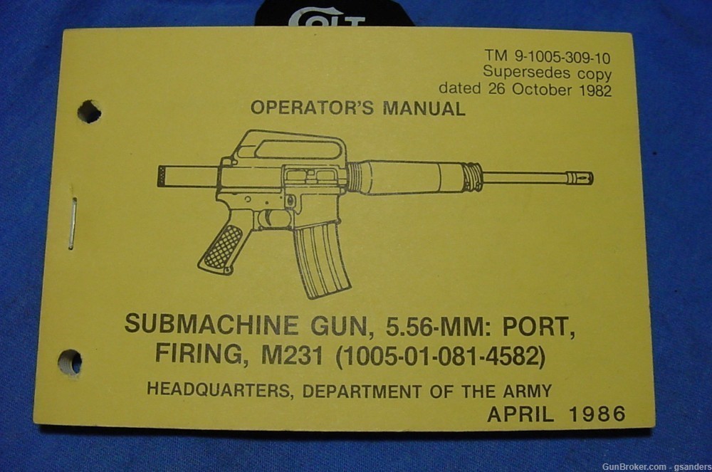 Original M231 Colt M-231 Open-Bolt SMG Port Gun Complete Parts FreeShipping-img-8
