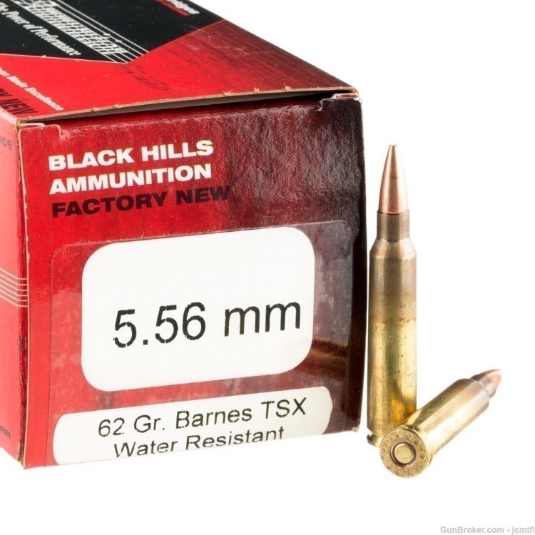 500rds - Black Hills 5.56mm 62 Grain Barnes TSX Hollow Point Lead-Free-img-0