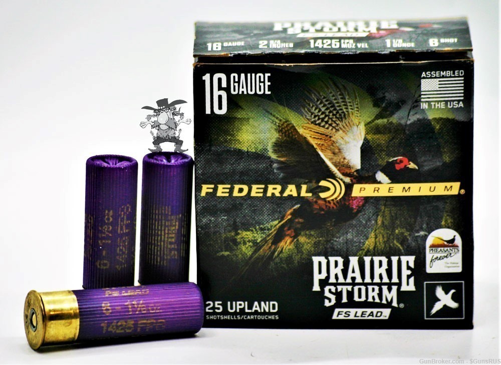 16 Ga FEDERAL Premium Prairie Storm16 Gauge 2¾" FS Copper Lead No.6 Shot 25-img-4