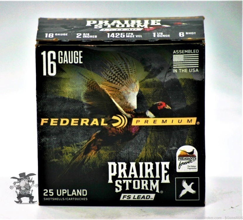 16 Ga FEDERAL Premium Prairie Storm16 Gauge 2¾" FS Copper Lead No.6 Shot 25-img-1