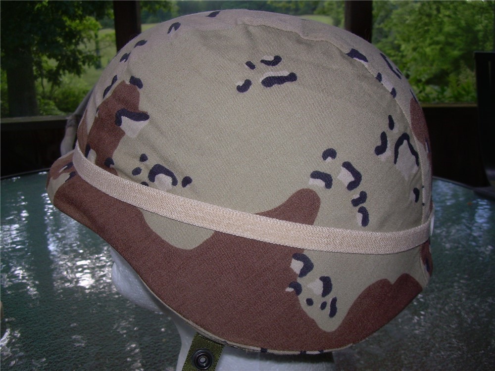 NOS PASGT Helmet Camo Cover W/Cat Eyes Band Desert Tan Gulf 6 color-img-2