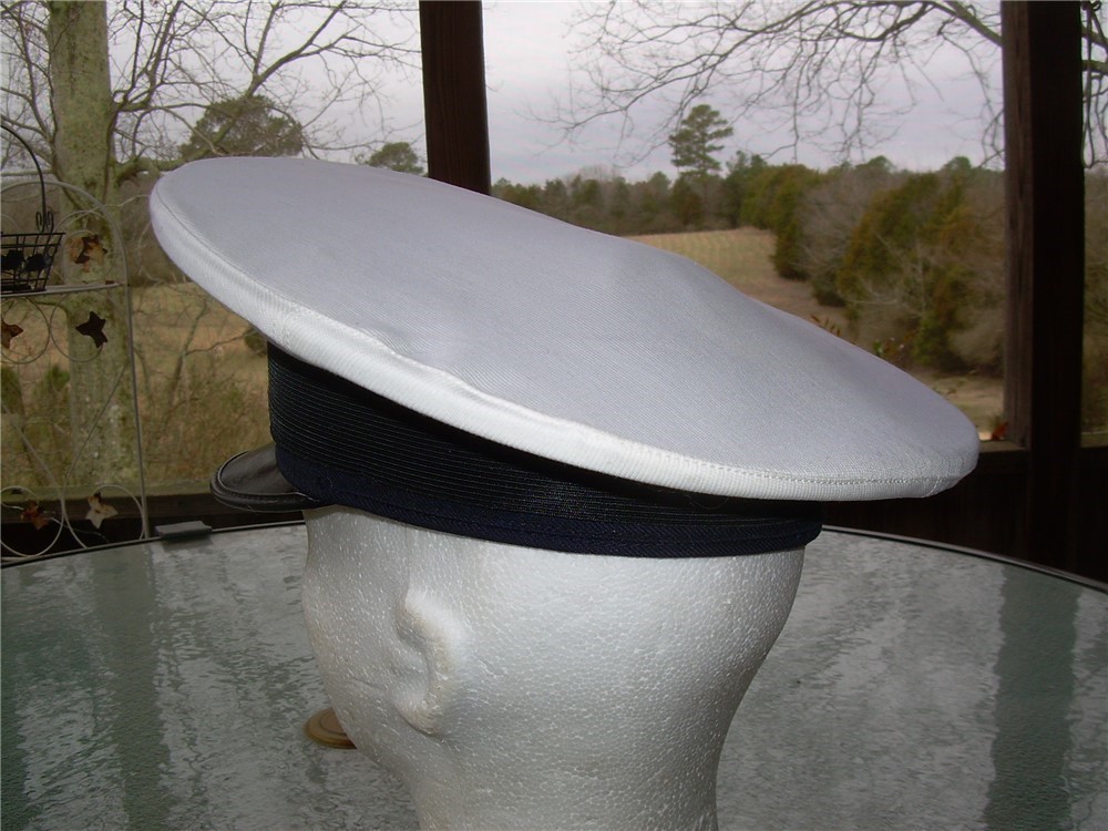NOS Italian Peaked Visor Officers Navy Sailor Hat Cap, Med size 56-img-2