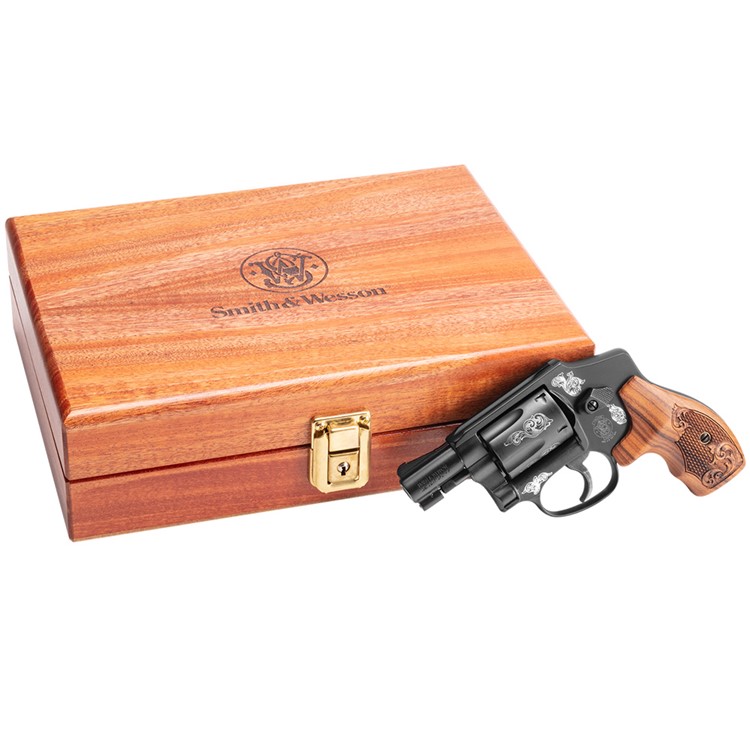 S&W 442 38 Special +P 1.9in 5rd Matte Black Revolver with Engraving 150785-img-4