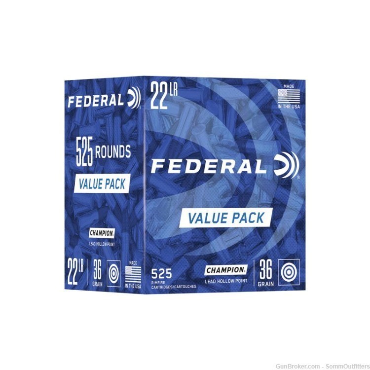 Federal Champion 22LR 36gr Lead Hollow Point 525 Value Pack-img-0