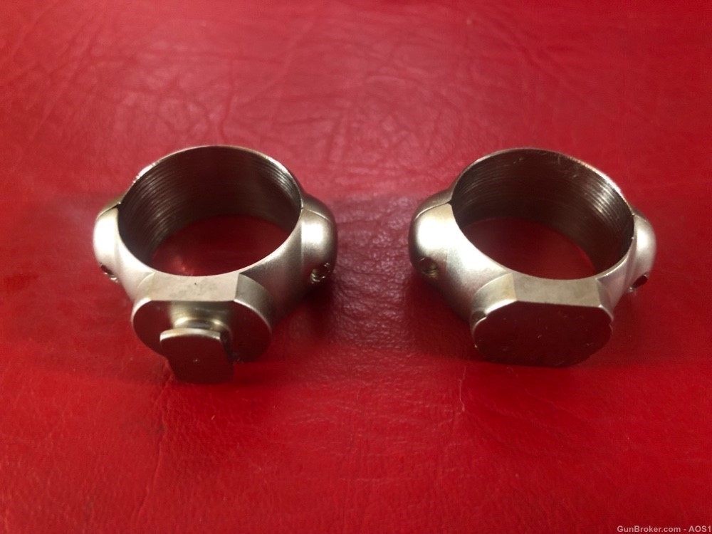 Burris Scope Rings 1” Low Standard Pair Silver Safari Finish 420013 NOS-img-4