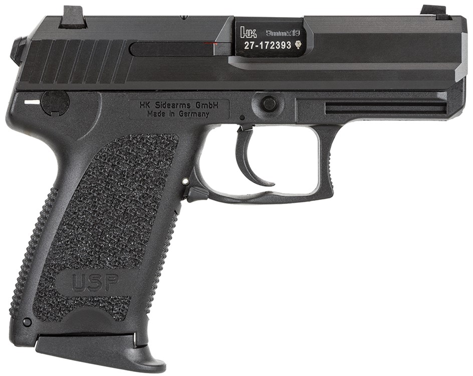 HK  USP Compact V7 LEM 9mm Luger Caliber, 3.58, 13+1, Black Finish-img-0